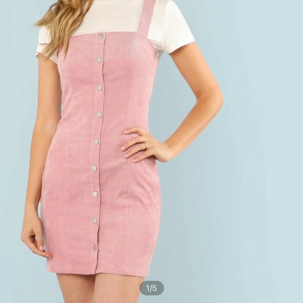 Button Overall Dress